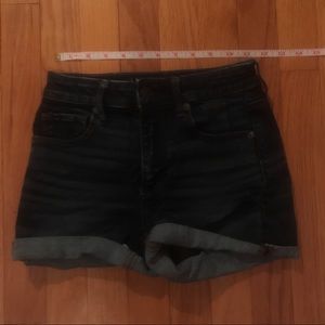 super hi-rise shortie dark wash
